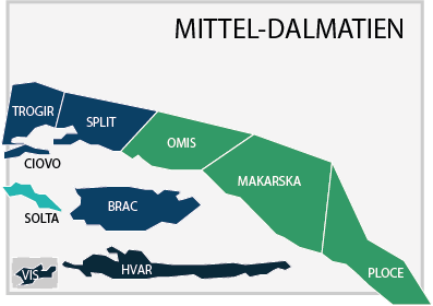 Immobilienpreise im Detail in Mittel-Dalmatien, Kroatien.