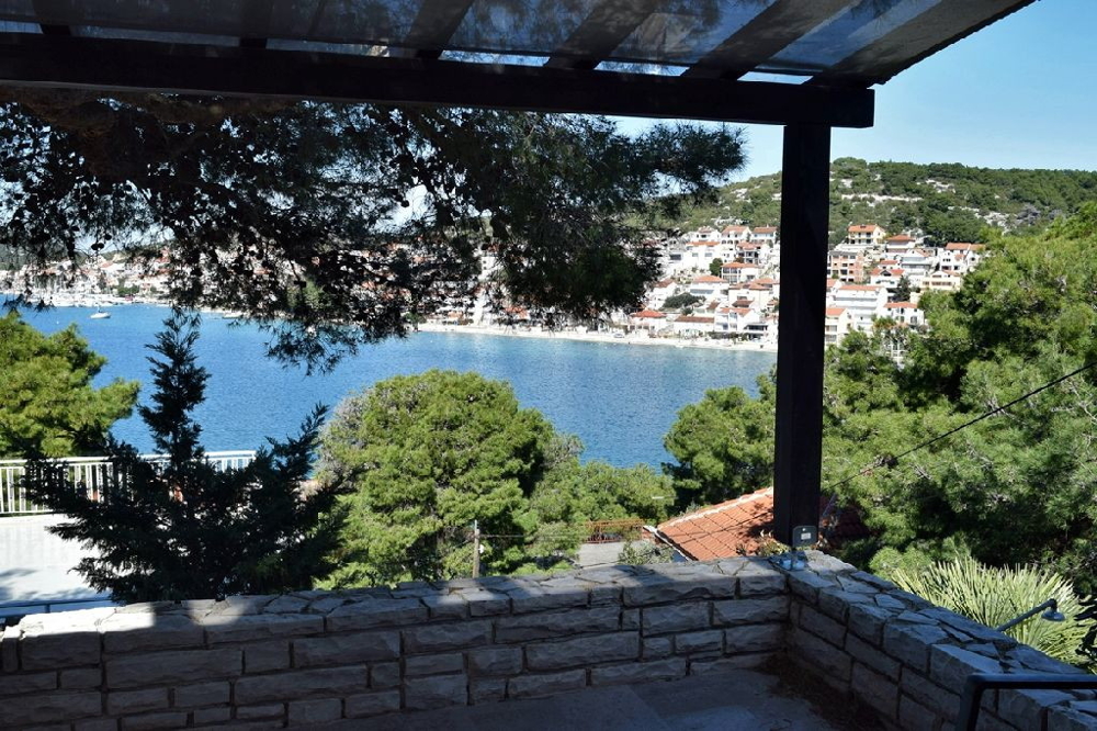 Meerblick von der Terrasse der Immobilie H1395 in Kroatien, Dalmatien.