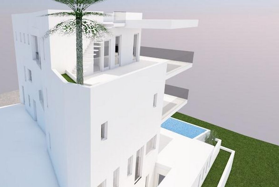 Konzeptzeichnung mit der Seite der Villa in der Region Split - Haus kaufen Kroatien.