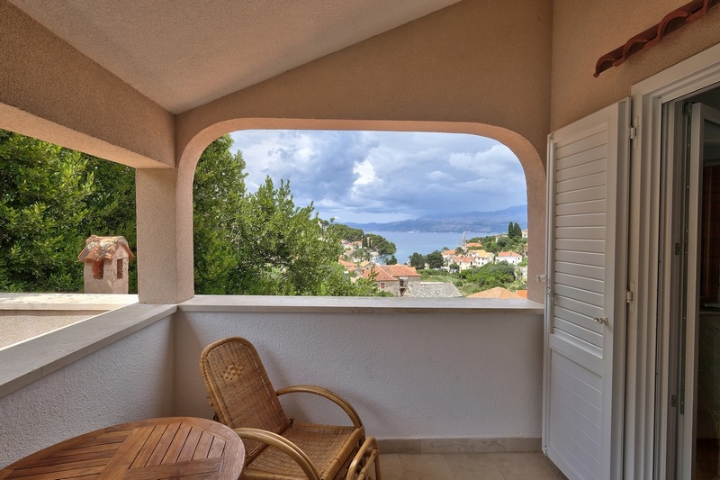 Meerblick vom Obergeschoss der Villa H1905, Insel Brac, Kroatien.