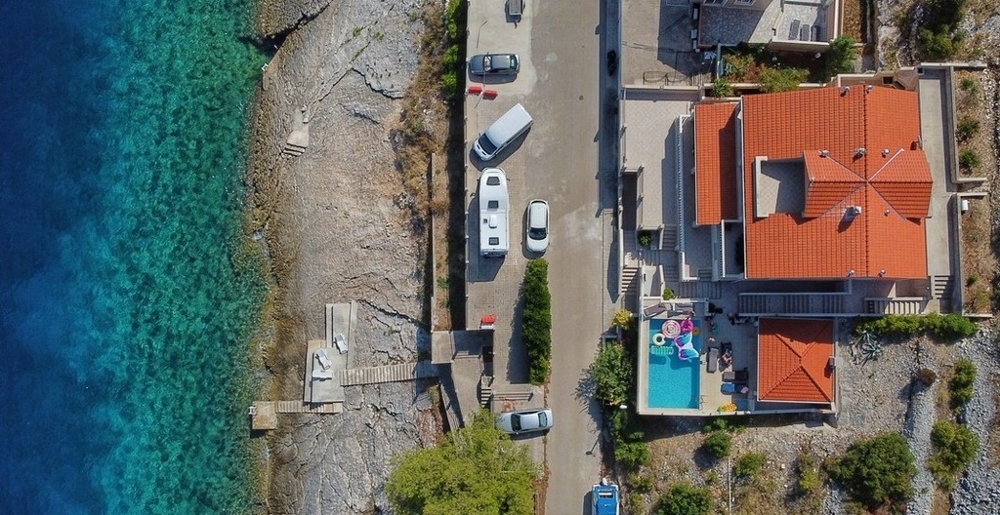 Immobilie am Meer zum Verkauf auf der Insel Korcula in Kroatien - Panorama Scouting H2712.
