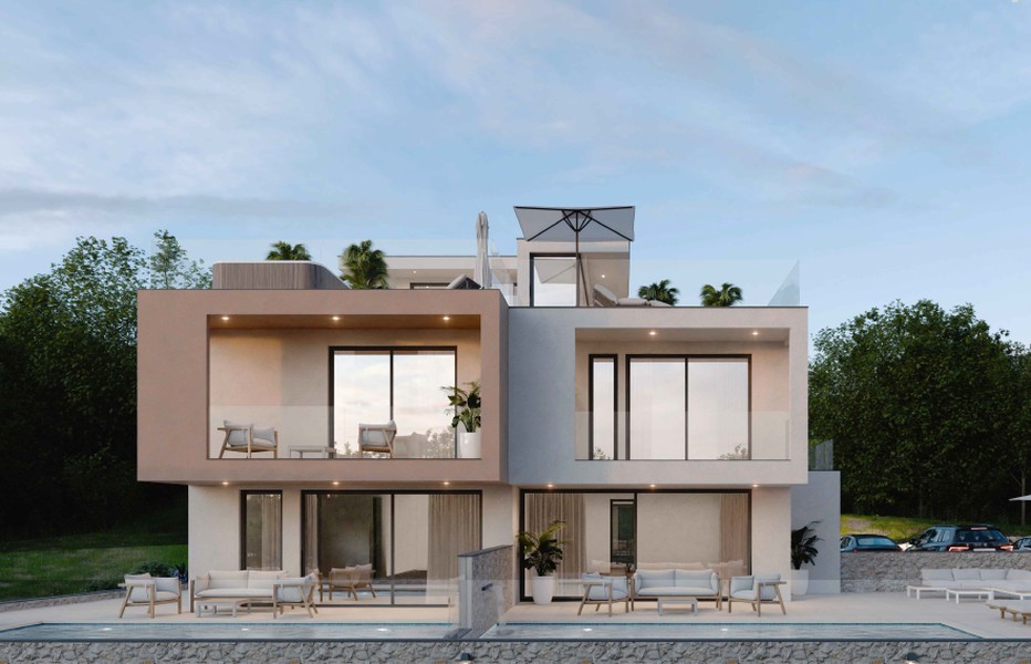 Neue Doppelhaushälfte mit Swimmingpool in Vodice, Dalmatien