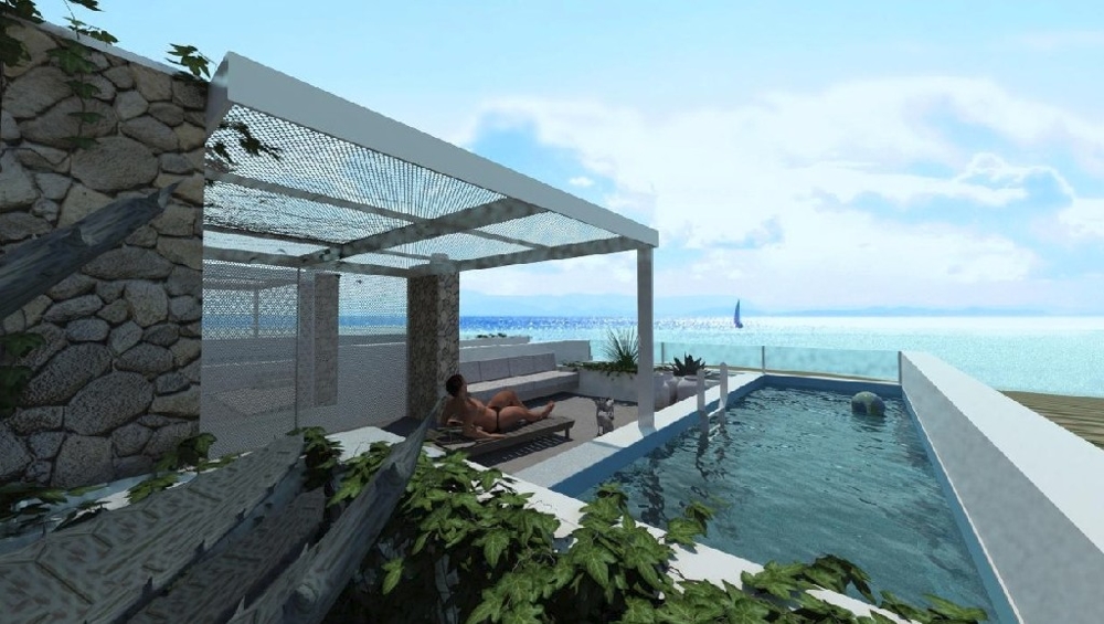 Wohnung mit Swimmingpool auf der Dachterrasse in Kroatien zum Verkauf.