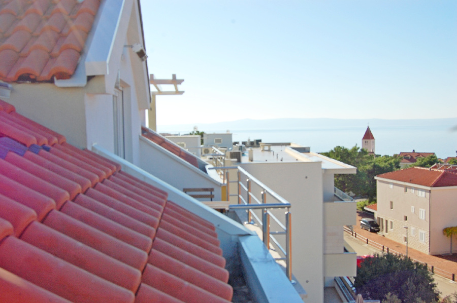 Meerblick vom Dachgeschoss der Immobilie A1758 in Kroatien.