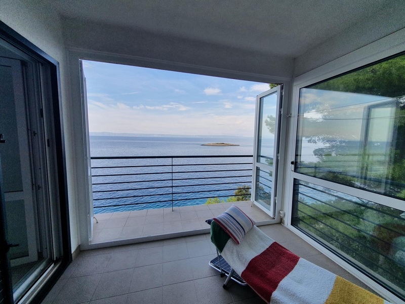Meerblick vom Wohnzimmer der Immobilie A2170, Insel Korcula, Kroatien.