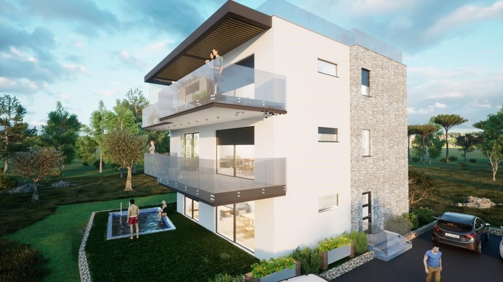 Neue Erdgeschosswohnung - 3D-Visualisierung der Immobilie A2979, die in Kroatien zum Verkauf angeboten wird.