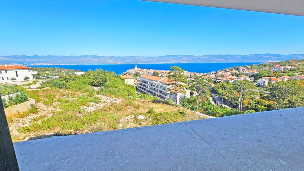 Meerblick von der Terrasse über Vrbnik auf die Kvarner Bucht - Wohnung A3479 auf der Insel Krk