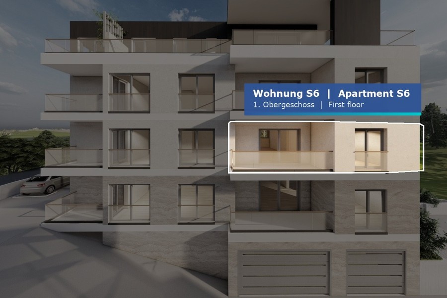 Lage der Wohnung S6 im ersten Obergeschoss des Neubaus in Primosten