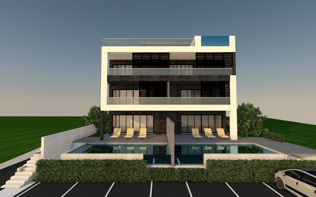 Wohnungen im Neubau mit Swimmingpool zum Verkauf bei Zadar in Kroatien.