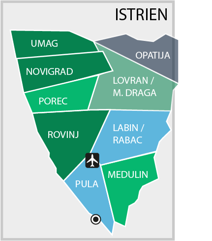Immobilienpreise in Istrien - Grafik, Karte 2017